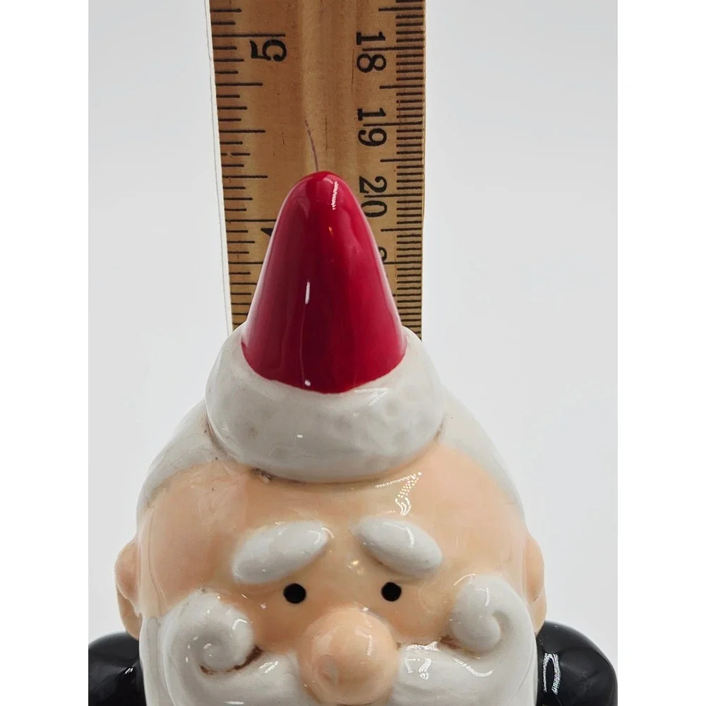 Transpac Santa in Chimney Magnetic Ceramic Salt and Pepper Shaker Set TC02622